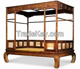 Wooden frame bed