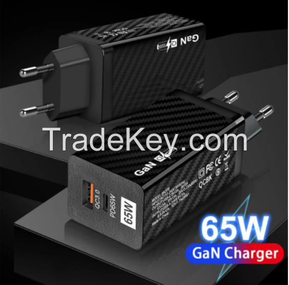 65w Gallium Nitride Usb Charger Pd Smart Fast Charging Cell Phone Charging Head Qc3.0 Laptop Universal Quick Gan Charging US/EU