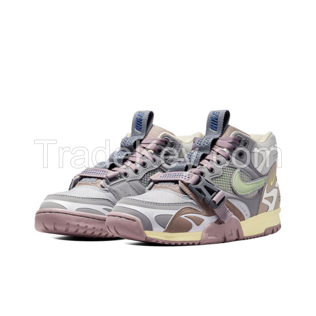 Nike Air Trainer 1 SP "Light Smoke Grey andHoneydew "vintage casual training shoes Grey and purple