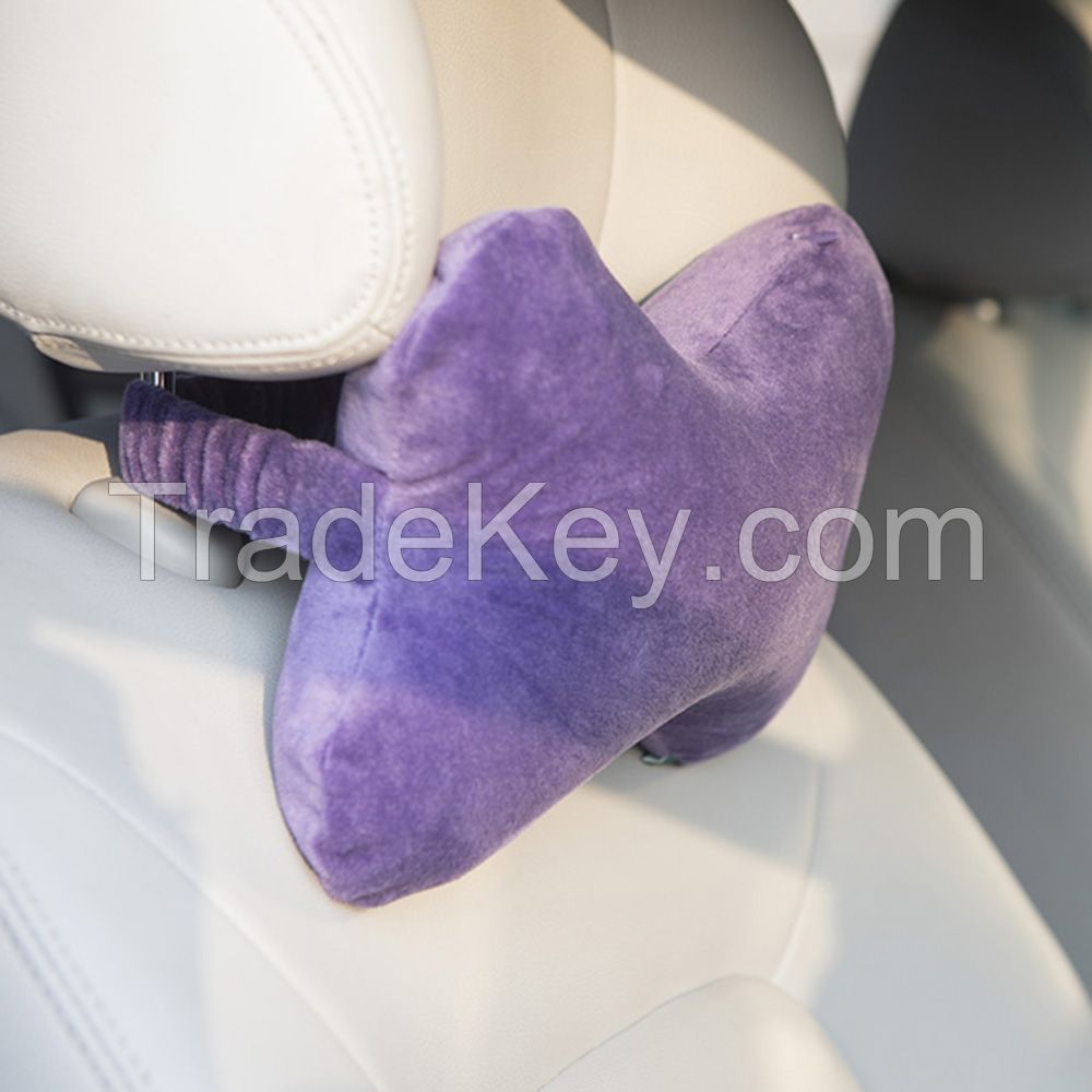 neck supported latex pillow for car use