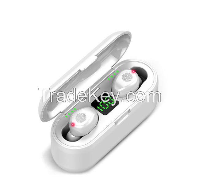 Future Wireless Bluetooth Earphone Headphone Sport Touch Mini Earbuds Stereo Bass Headset with 2000mAh Charging Case Power Bank