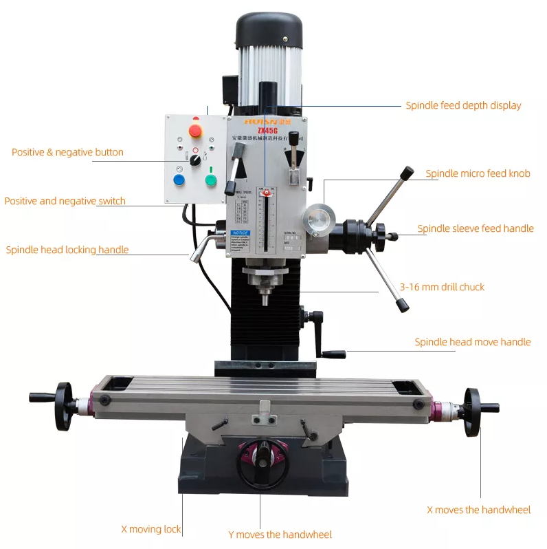 ZX45G Industrial Drilling and Milling Machine Stand Drill Machin