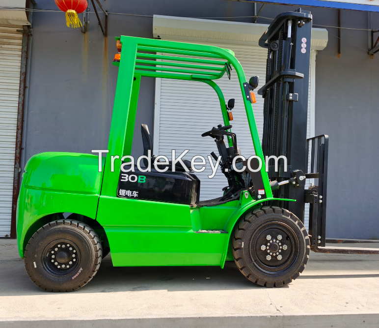 3 Ton electric forklift lithium battery power pallet fork lifts