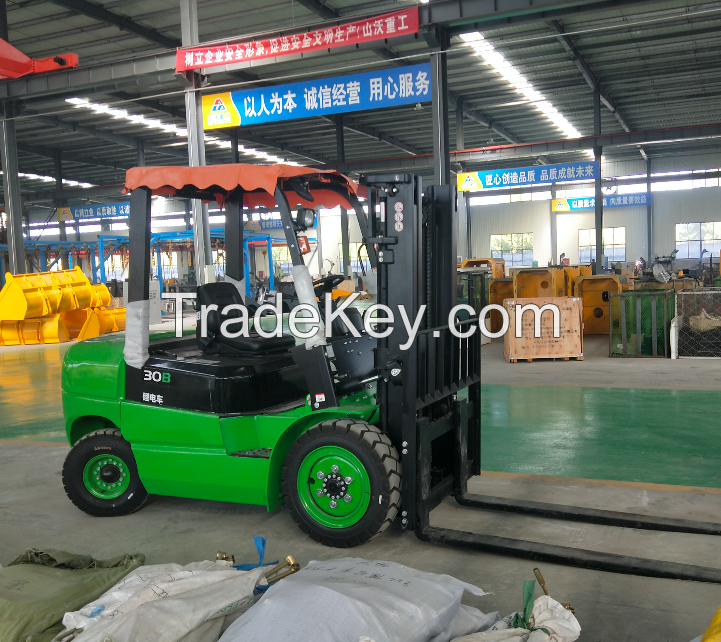3 Ton electric forklift lithium battery power pallet fork lifts