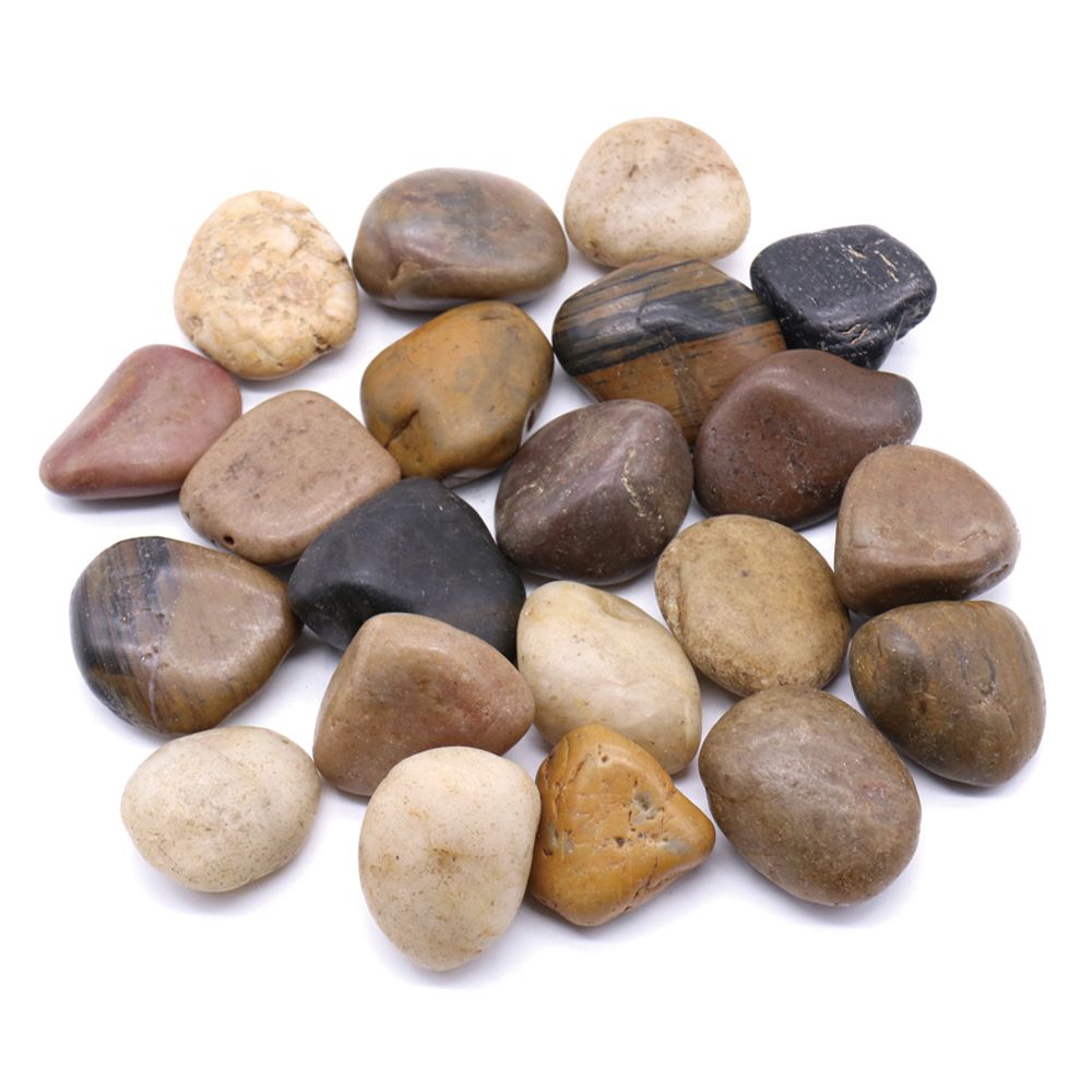 Natural Decorative Garden Landscape River Rock Polished Stone Black Pebble