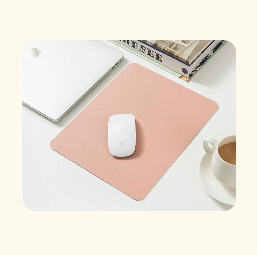 Mouse pad small leather solid color desk pad laptop keyboard leather pad waterproof lovely simple