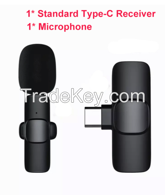 Wireless Lavalier Microphone Broadcast Lapel Microphones Set Short Video Recording Chargeable Handheld Microphone Live Streaming