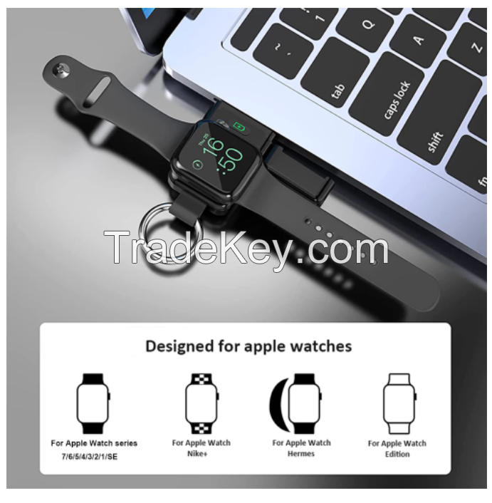 Portable Wireless Charger For Apple Watch 1400mAh Power Bank For iWatch 7 SE 6 5 4 3 2 1 Magnetic USB Fast Charger Docking Stand
