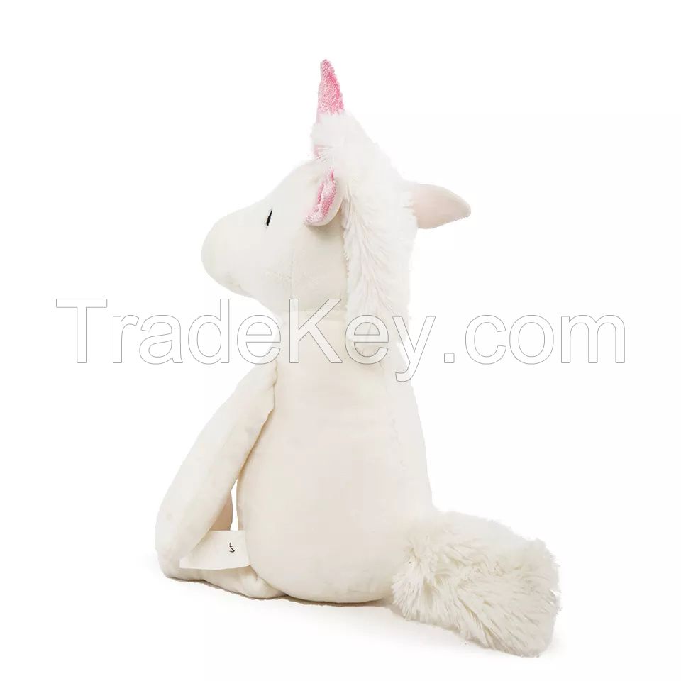 White Plush Unicorn Soft Toys Stuffed Horse Animal Pillow