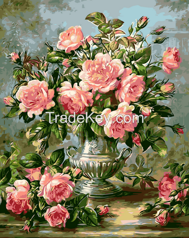 Q1117-Pink Rose 40x50cm     50x65cm     60x75cm