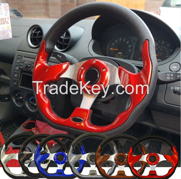 Universal 13&amp;quot; 320mm Racing Sports Car Steering Wheel with Horn Button Carbon Fiber