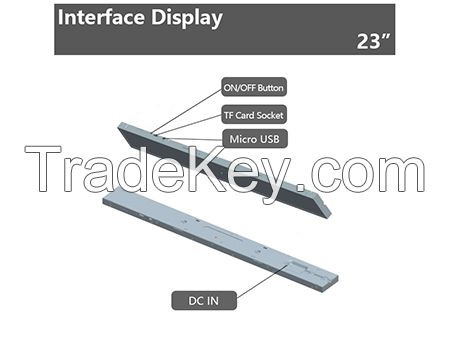 23.1 inch bar type lcd display shelf high definition wall mount shelf screen for retail shop