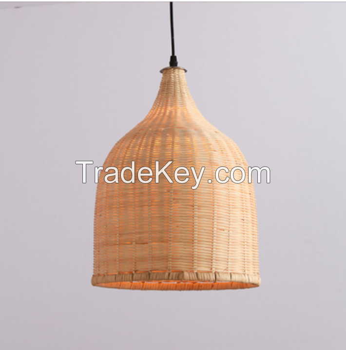 modern round natural bamboo pendant lamp indoor chandelier light