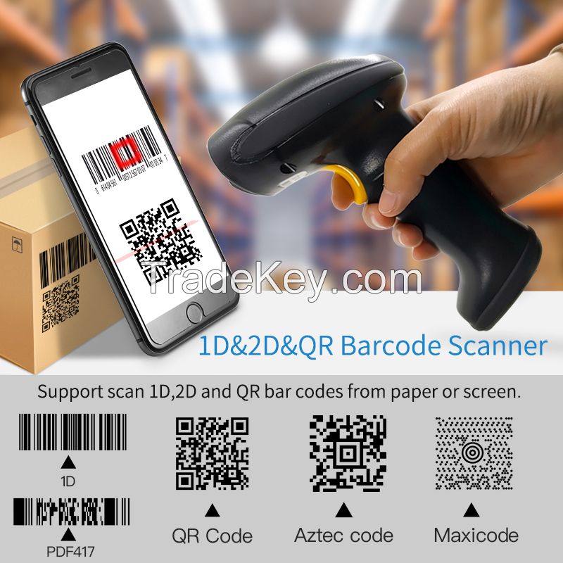 1D 2D QR Wired USB High Speed CMOS Handheld Barcode Scanner