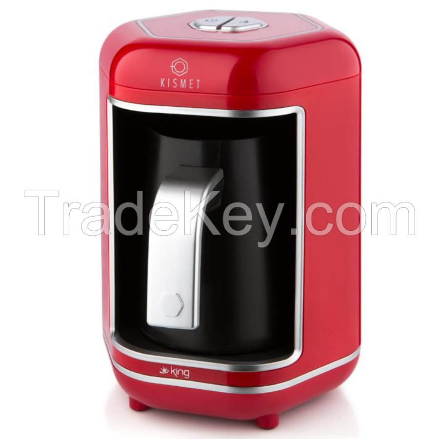 Automatic Coffee Machine Electric Coffee Maker Pot Turkish Greek Coffee Easy Fast Wired 4 Cups For Home Office Red Black