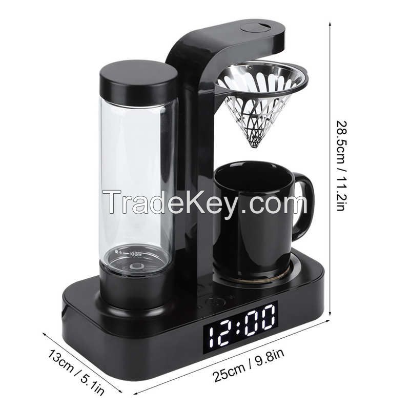 Mini Automatic Coffee Machine American Drip Coffee Maker Machine with Clock Display AU Plug 220V Black/White