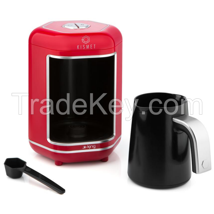 Automatic Coffee Machine Electric Coffee Maker Pot Turkish Greek Coffee Easy Fast Wired 4 Cups For Home Office Red Black