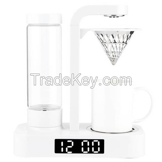 Mini Automatic Coffee Machine American Drip Coffee Maker Machine with Clock Display AU Plug 220V Black/White