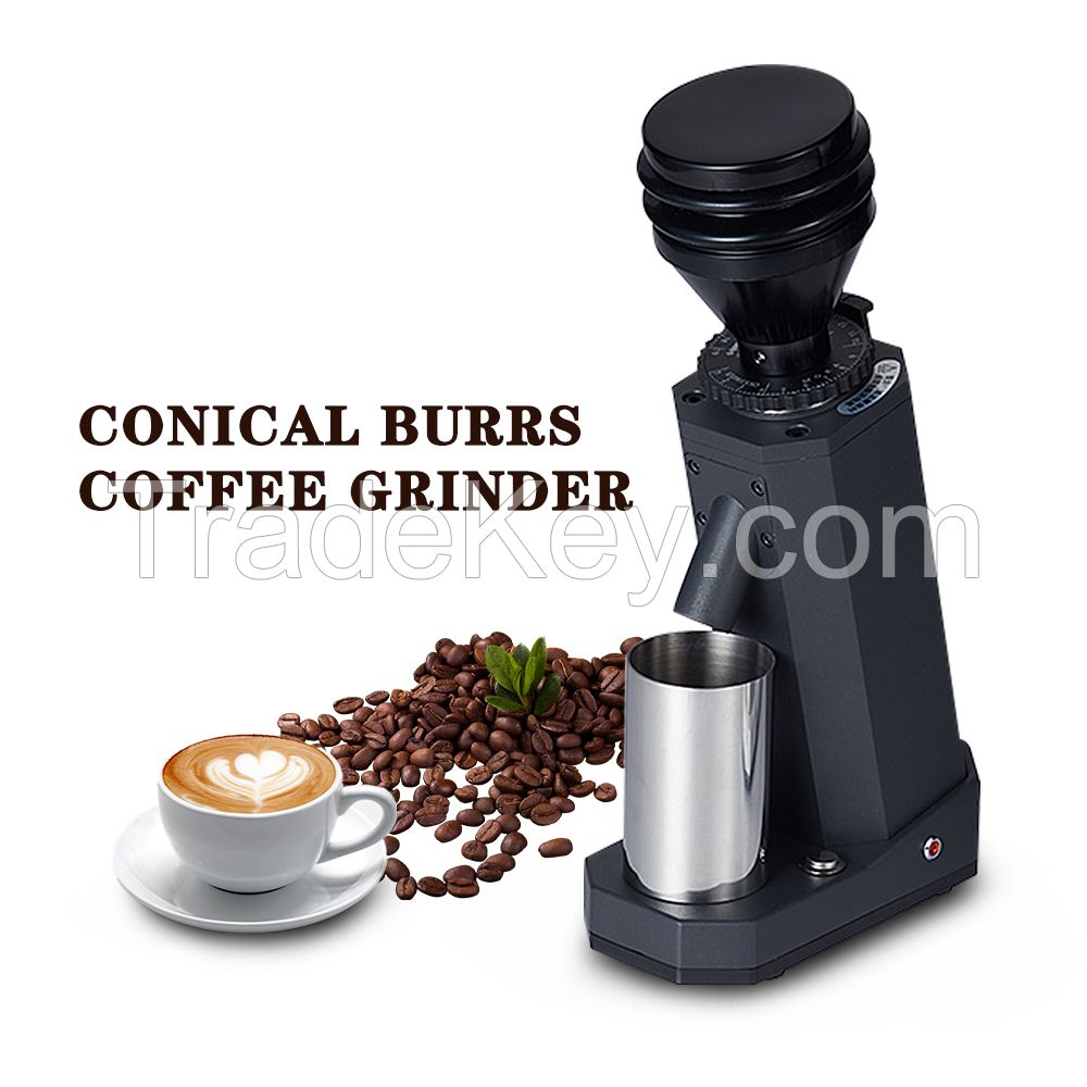 King Electric Coffee Grinder Grinder Machine 40MM Titanium Burr Metal Bean Hopper 75g Conical Burr Coffee Bean Miller