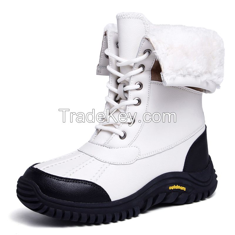 High top cotton boots winter outdoor snow boots Women's fleece thick warm large size waterproof casual sports cotton shoes