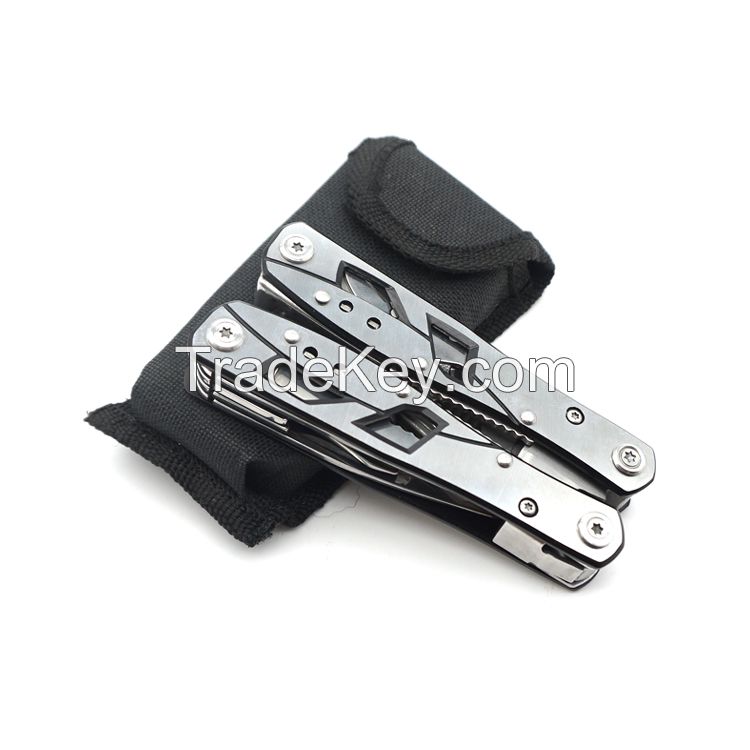 Outdoor 13 in 1 Stainless Steel Silver Custom Hand Portable Multi Function Tools Camping Multi Pliers with Knife