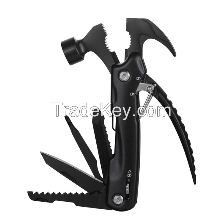 Outdoor emergency tool pocket tool claw hammer survival kit multi tool hammer with black coating
