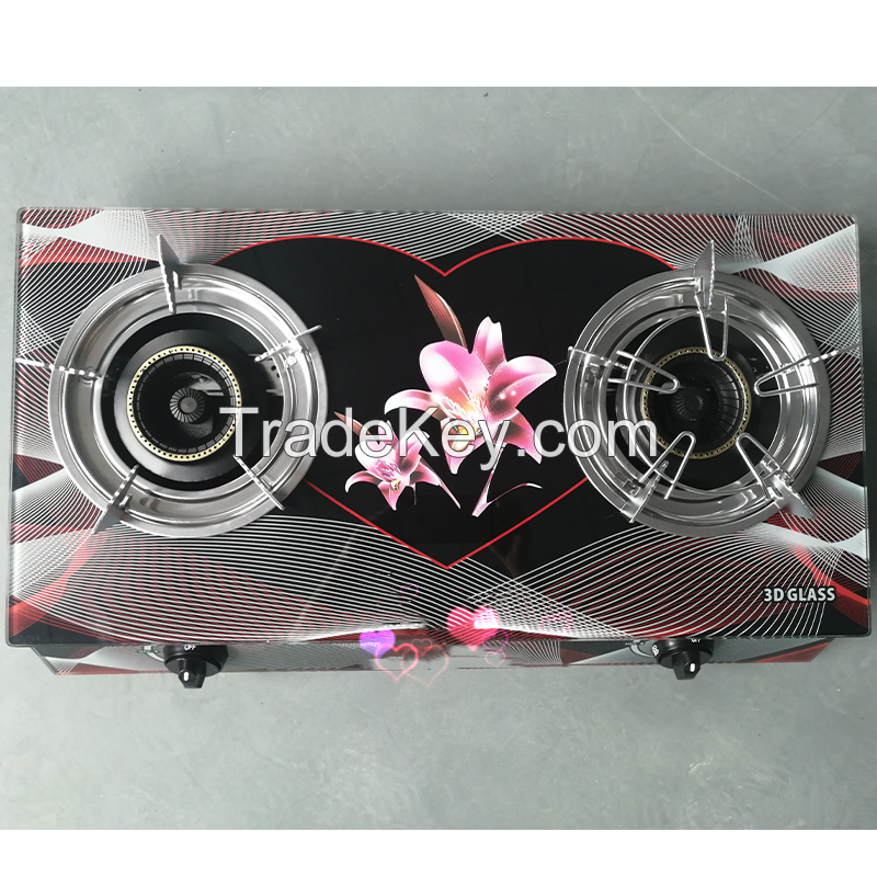 Doubel burner tempered glass gas stove