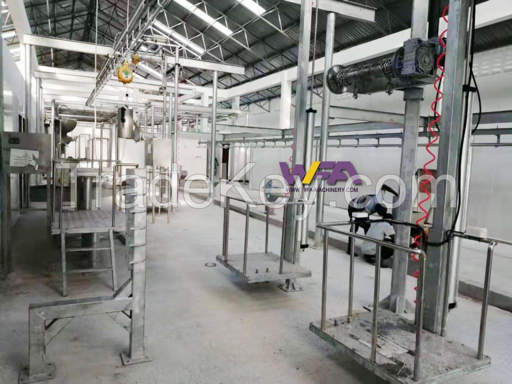 flow automatic cattle sloughter breast dehiding rise& fall elevator for cattle processing equipment