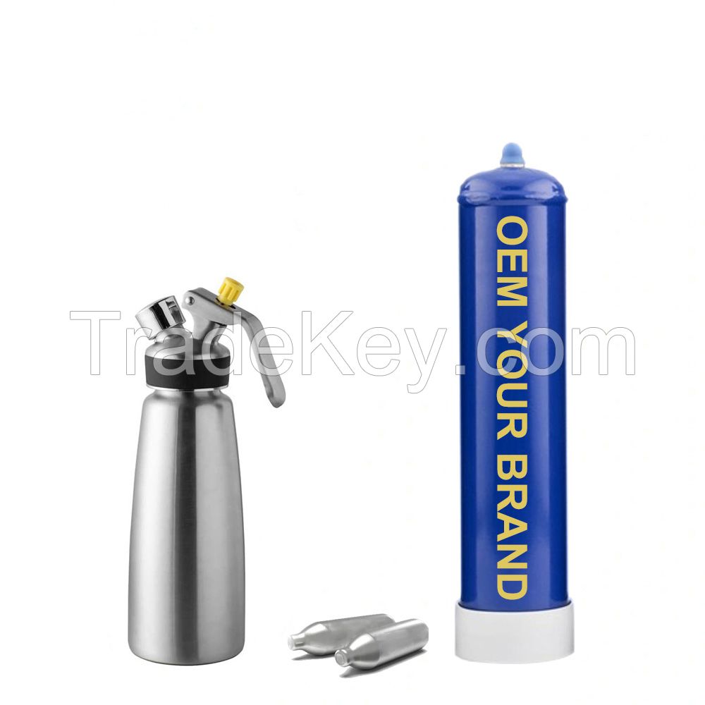 580g canister dispenser smartwhip cream charger gas cylinder for food grade whipped cream