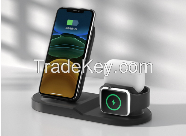 New three-in-one wireless charger headphone watch mobile phone stand