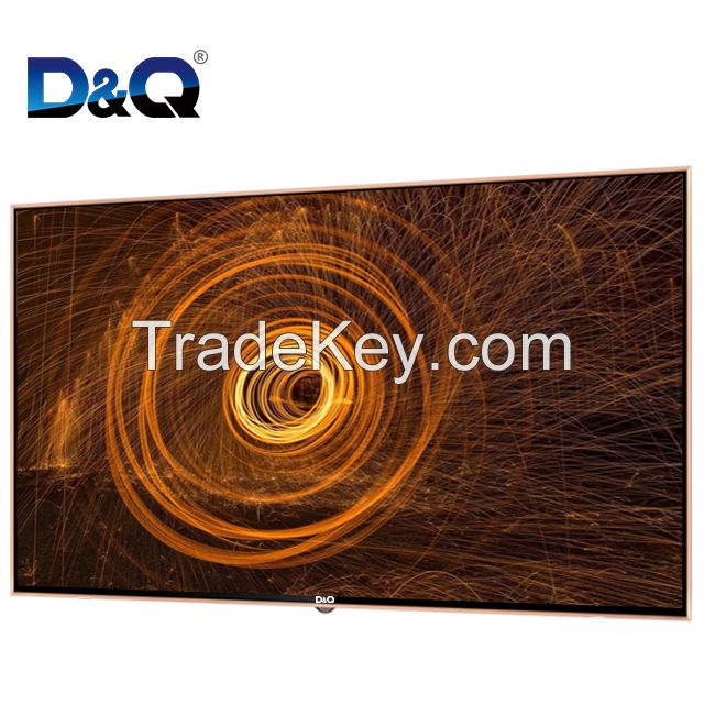 DQ TV-Hot sale real 4K UHD 55 inch led tv smart television with android&amp;amp;wifi tempered glass smart tv