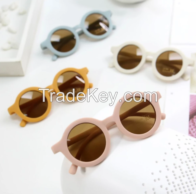 2022 New Fashion Children's Sunglasses Infant's Retro Solid Color Ultraviolet-proof Round Convenience Glasses Eyeglass For Kids