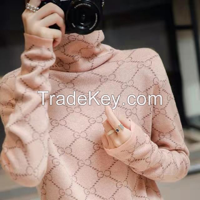 Women Sweater 2022 Winter New Fashion Turtleneck Jumpers 100% Wool Knitted Pullovers Sweater Woman Long Sleeve Warm Soft Tops