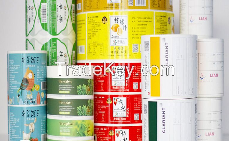 Roll self-adhesive label customized advertising trademark sealing paste hot stamping color transparent logo sticker customized printing