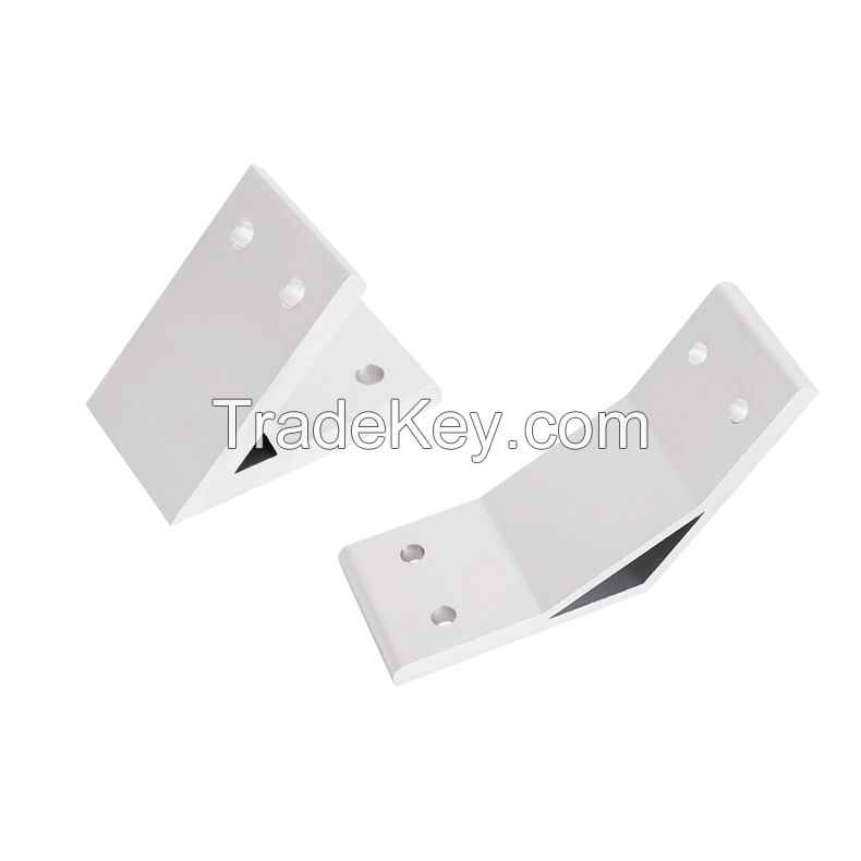 Oem Factory Price Anodized Silver 45 Degree Adjustable Angle Bracket For Aluminum Profile Connector