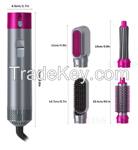 One Step Hair Dryer &amp; Volumizer 5 In 1 Hair Dryer Brush Hot Air Comb Blower Dryer Magic Automatic Curler Iron Wand