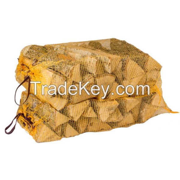 Tubular tape pp/pe mesh bag for packing firewood with drawstring  convenient mesh sacks