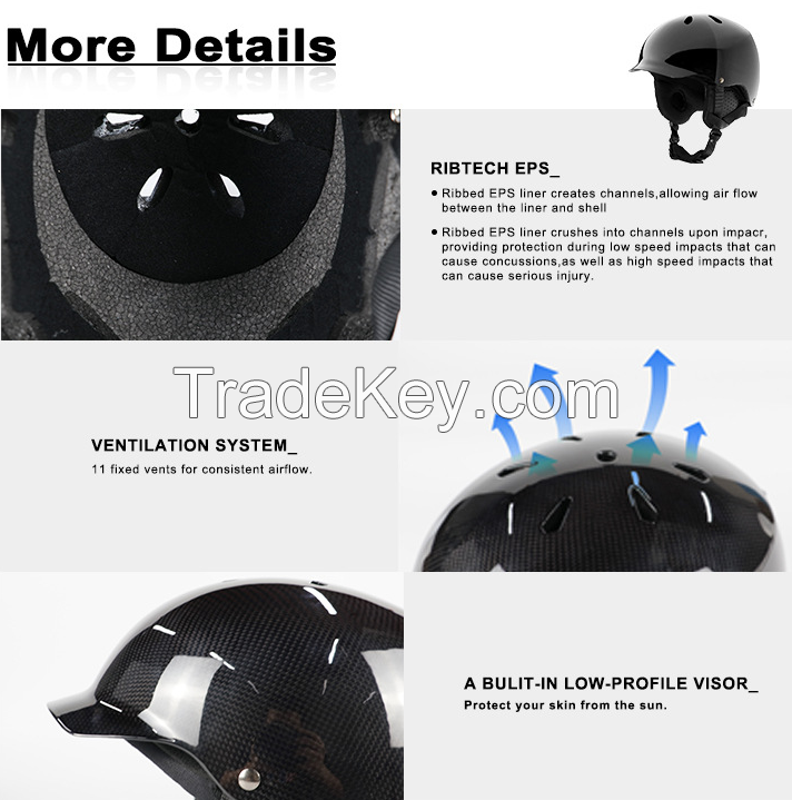 PSHM-014. Lightweight carbon fiber premium ski helmet.