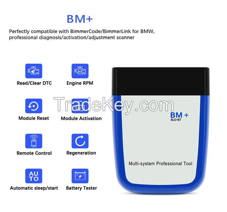 PSB0117. BM OBD2 V2.2 Bluetooth 4.0 Vehicle Diagnostic Instrument (BimmerCode).