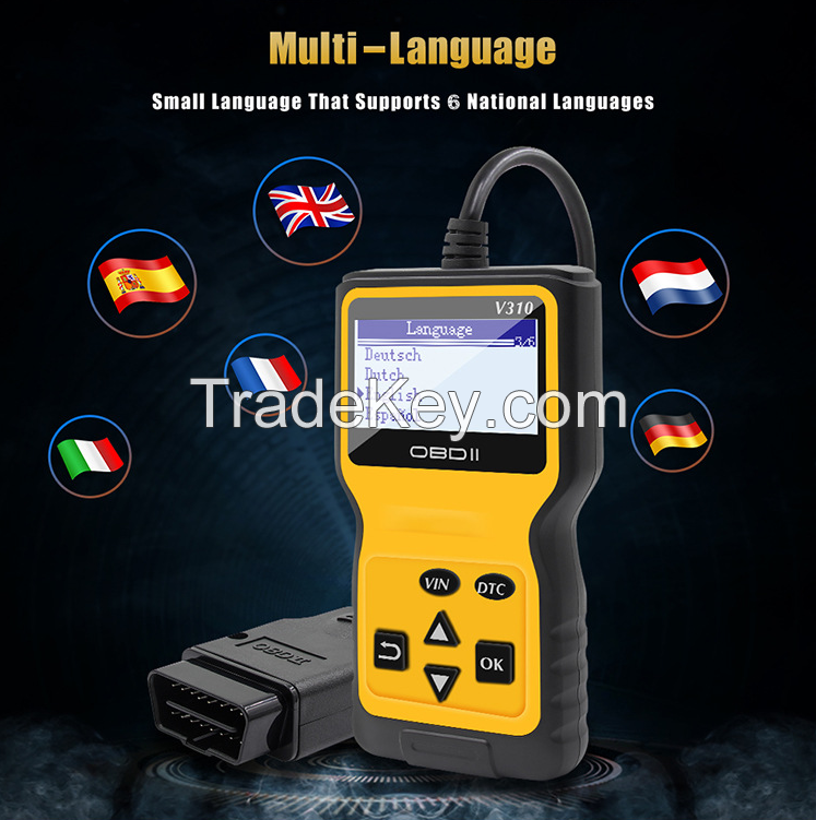 SA0121-2.  V310 obd2 Auto Failure Tester. The V310 OBD II / EOBD code reader is specifically designed for all OBD II-compliant vehicles, including those equipped with a next-generation protocol control area network (capable of use).