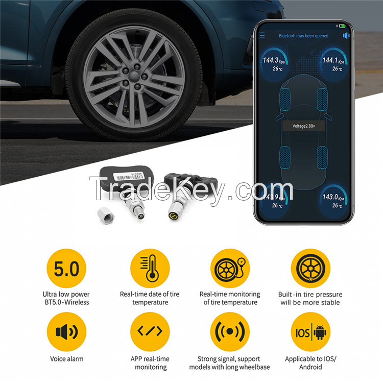 PSD0059. Built-in wireless tire pressure monitor Bluetooth bluetooth 5.0 BLE TPMS support for Android and Apple. 