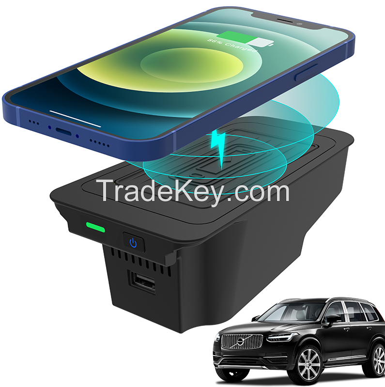 PS000178.FOR Volvo S60, XC60, V60, S90, XC90, V90CC (2016-2022) wireless vehicle charger. Built-in fast charging chip, large coil configuration, charging efficiency is higher. Compatible with multi-brand mobile phone models of special multifunctional wire