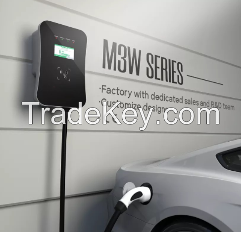 PS3W132. Wall-mounted / landing-type AC220V, 32A, 7KW Home Type 2 electric vehicle smart charger.