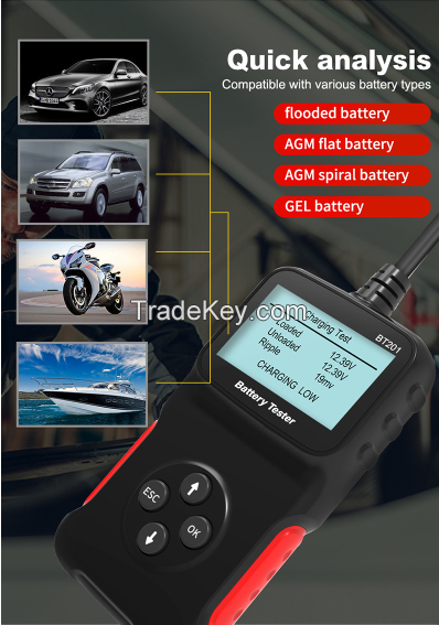 PSBT201.Automobile battery diagnostic instrument, 12V general battery diagnosis, multi-functional battery diagnostic instrument, battery diagnostic instrument factory direct sales