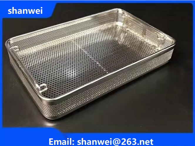 Medical Surgical Instrument Perforated Metal Sterilization Mesh Tray