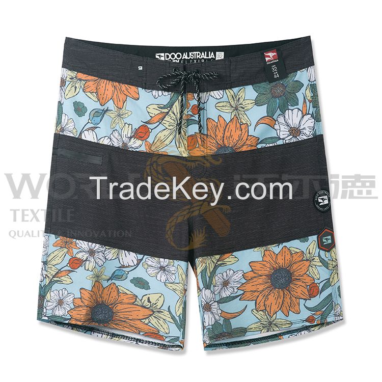 Custom Repreve 4 way stretch board shorts for man surfing