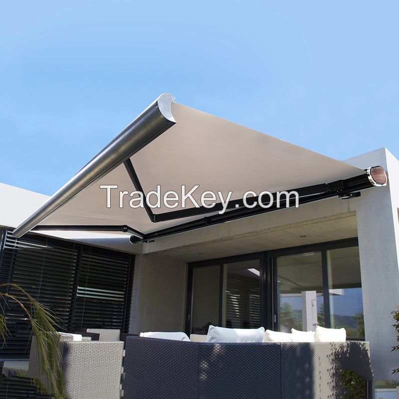 Electric Large Retractable Awning With LED Light
