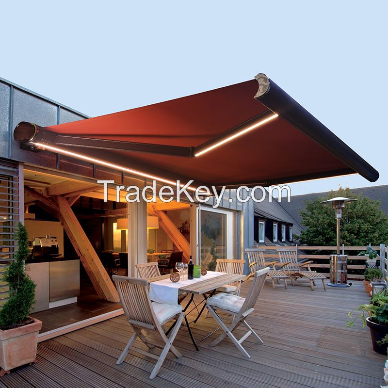 Aluminium Alloy Retractable Awning Garden Shading Canopy