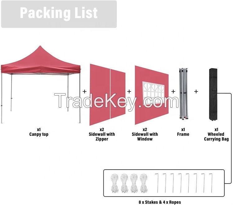 print logo foldable 10x10 pop up trade show canopy tent