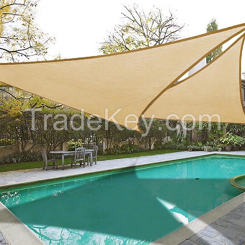 Ready-to-hang Triangle Sun Shade Sail Canopy